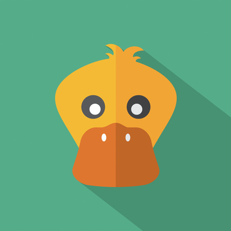 Modern Flat Design Duck Icon Vector Illustrationのイラスト素材