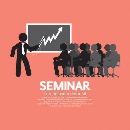 Speaker With Audiences In Seminar Vector Illustrationのイラスト素材