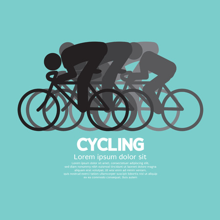 Black Symbol Cycling People Vector Illustrationのイラスト素材