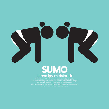 Black Symbol Graphic Sumo Fighting Vector Illustrationのイラスト素材