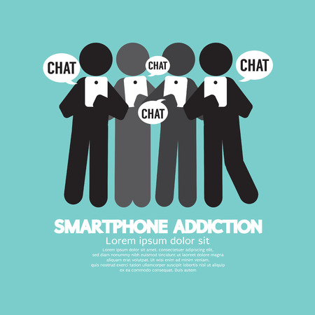 Black Symbol Smartphone Addiction Vector Illustrationのイラスト素材