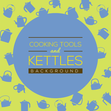 Cooking Tools And Kettles Background Illustrationのイラスト素材