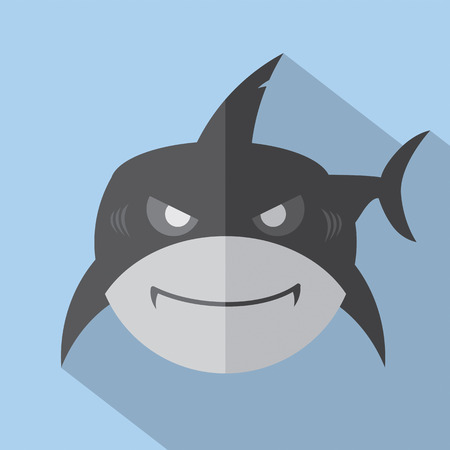 Modern Flat Design Shark Icon Illustrationのイラスト素材