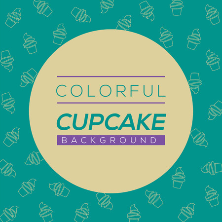 Colorful Cupcake Background Vector Illustrationのイラスト素材
