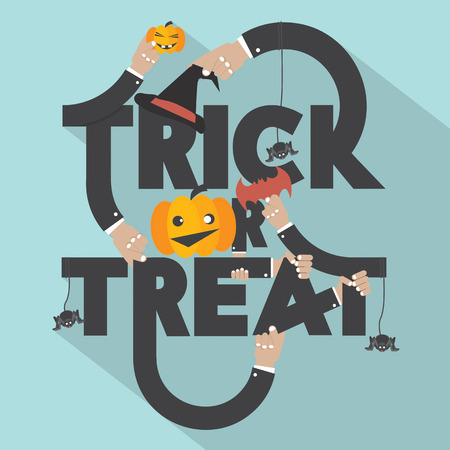 Trick or Treat Typography Design Vector Illustrationのイラスト素材