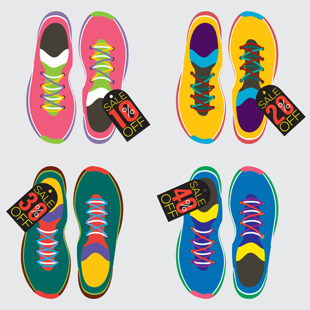 Top View Of Running Shoes Vector Illustrationのイラスト素材