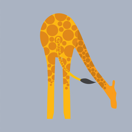 Giraffe Bottom Vector Illustrationのイラスト素材