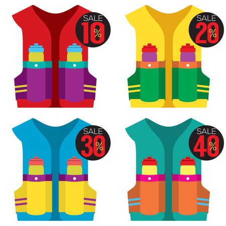 Colorful  Hydration Vest On Sale Vector Illustrationのイラスト素材