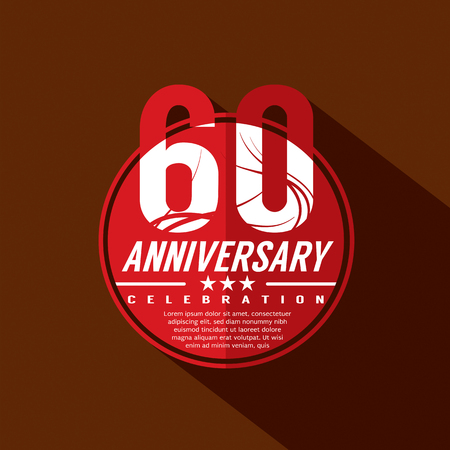60th Years Anniversary Celebration Designのイラスト素材