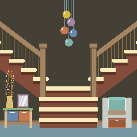 Hallway Decoration Vector Illustrationのイラスト素材