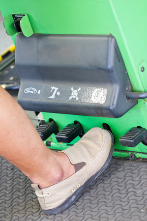 Foot On Nitrogen Tire Filling System Machine.の写真素材