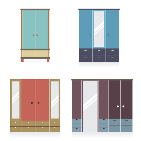 Modern Wardrobe Set Vector Illustrationのイラスト素材