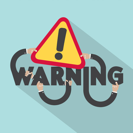 Warning Typography Design Vector Illustrationのイラスト素材