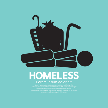 Black Symbol Graphic Of Homeless Vector Illustrationのイラスト素材
