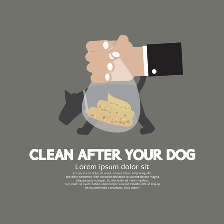 Clean Up After The Dog Vector Illustrationのイラスト素材