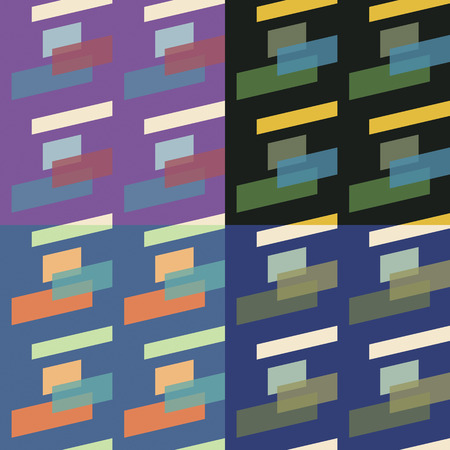 Set Of 4 Seamless Pattern Vector Illustrationのイラスト素材