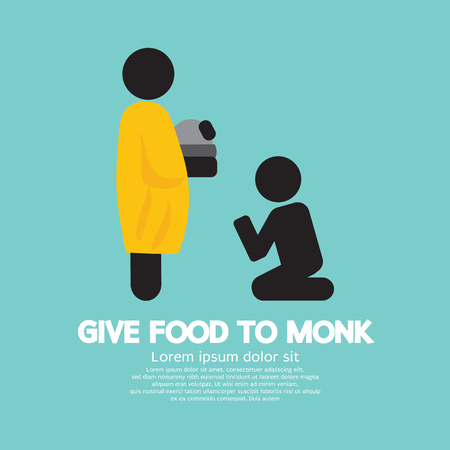 Give Alms To Monk Symbol Vector Illustrationのイラスト素材