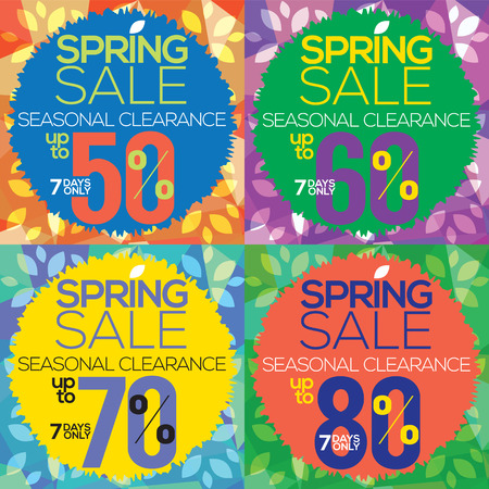 Colorful Spring Sale Up to 50 Vector Illustrationのイラスト素材
