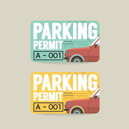 Parking Permit Card Vector Illustrationのイラスト素材