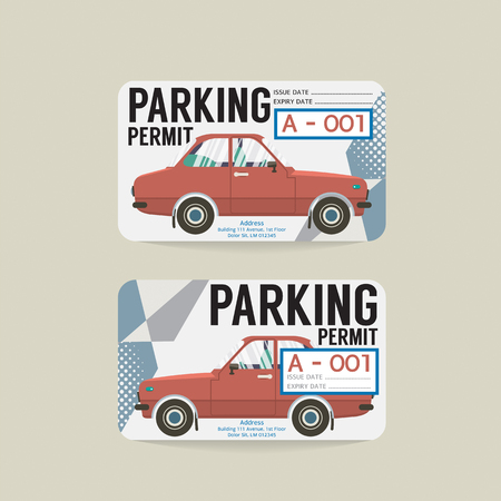 Parking Permit Card Vector Illustrationのイラスト素材