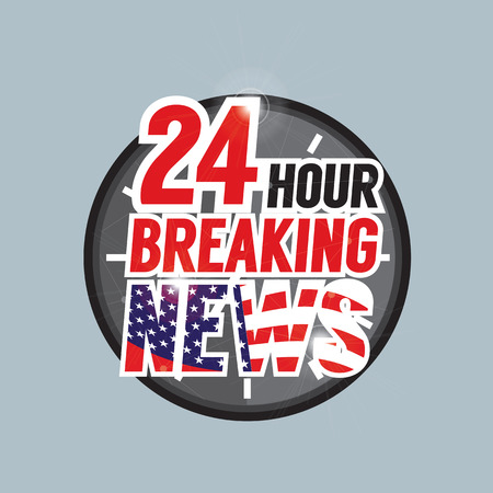 24 Hours Breaking News Vector Illustrationのイラスト素材
