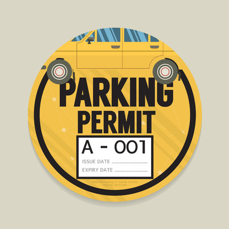 Parking Permit Card Vector Illustrationのイラスト素材