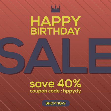 Happy Birthday Sale Banner Vector Illustrationのイラスト素材