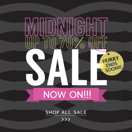 Midnight Sale Banner Vector Illustrationのイラスト素材