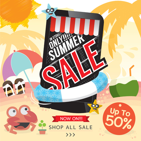 Summer Sale Banner Vector Illustrationのイラスト素材