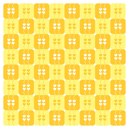 Yellow Hearts Seamless Pattern Vector Illustrationのイラスト素材