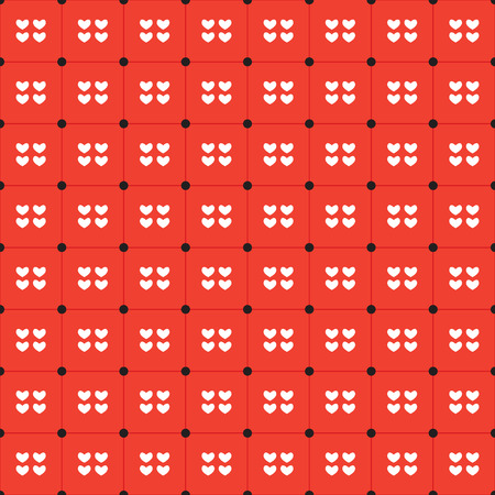 White Hearts Seamless Pattern Vector Illustrationのイラスト素材