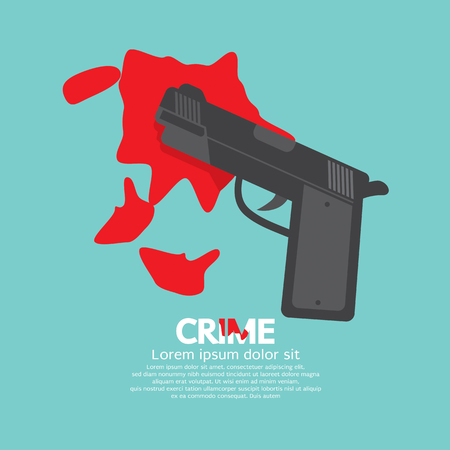 Bloody Gun, Criminal Concept Vector Illustrationのイラスト素材