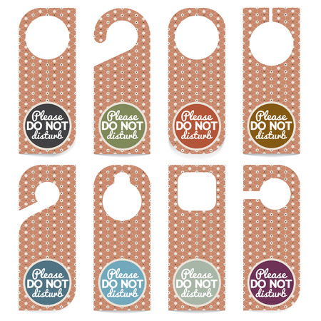 Set Of Door Hanger Please Do Not Disturb Vector Illustrationのイラスト素材