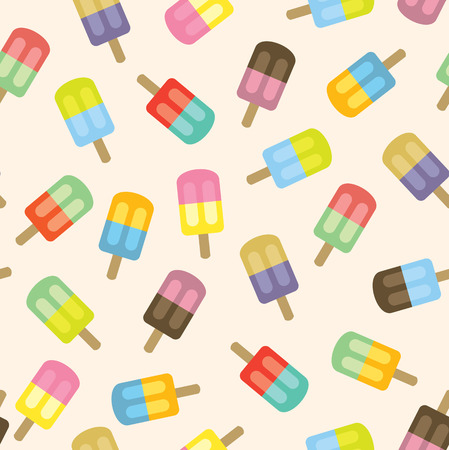 Colorful ice sticks Seamless Pattern Illustrationのイラスト素材