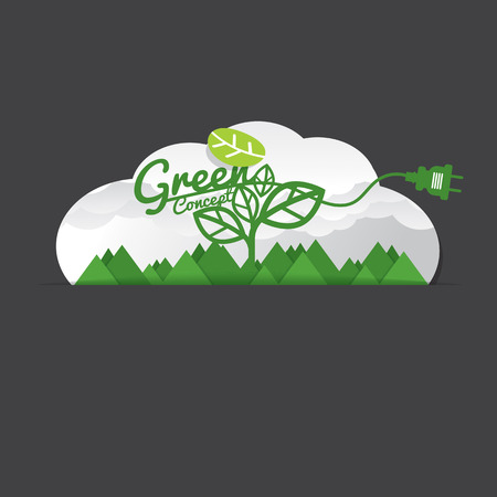 Environmentally Friendly Green Concept Vector Illustrationのイラスト素材