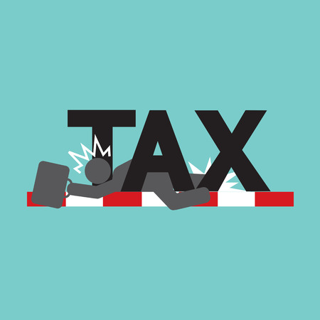Fail In Tax, Tax Trouble Concept Black Symbol Vector Illustrationのイラスト素材