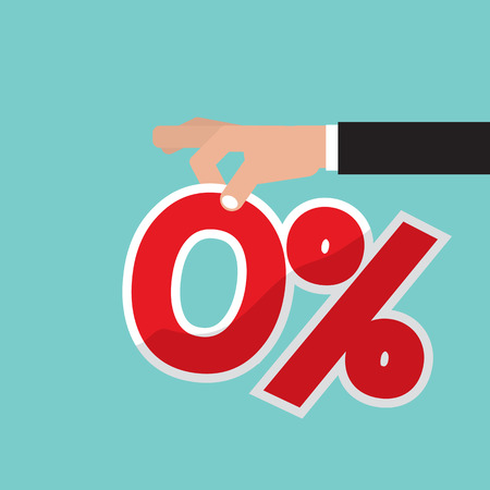 Zero Percent Interest Vector Illustrationのイラスト素材