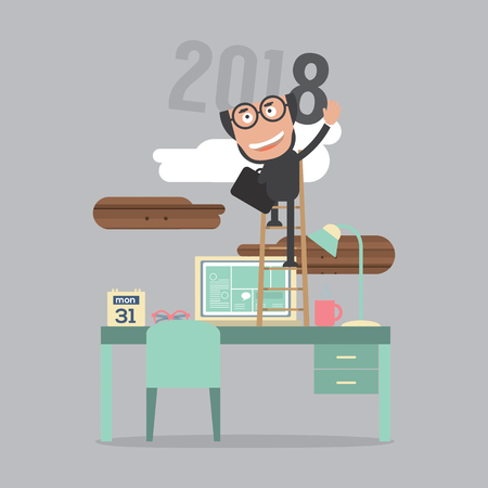 2018 Year Of Sucess Vector Illustrationのイラスト素材