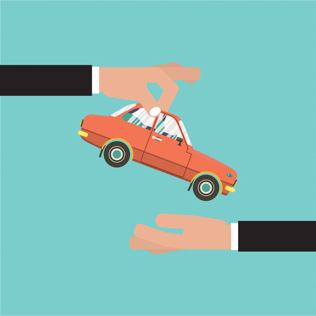Car For Vehicle Sales Agreement Vector Illustrationのイラスト素材