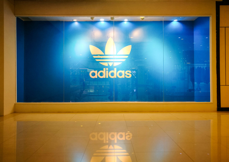 Bangkok, Thailand - July 18, 2017 : Adidas Originals Shop At Central World on July 18 , 2017. Adidas Originals Symbol Display Show At Storefront Of Retail Store, Adidas Is A Famous German Multinational Corporation Designs Sport Apparel And Accessories.のeditorial素材