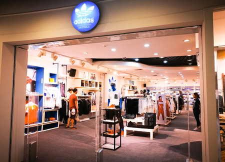 Bangkok, Thailand - July 18, 2017 : Adidas Originals Shop At Central World on July 18 , 2017. Adidas...