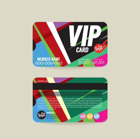 Front And Back VIP Member Card Template Vector Illustrationのイラスト素材