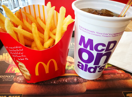 BANGKOK, THAILAND November 28, 2017: McDonald's snack set. McDonald's Corporation Is The World's...