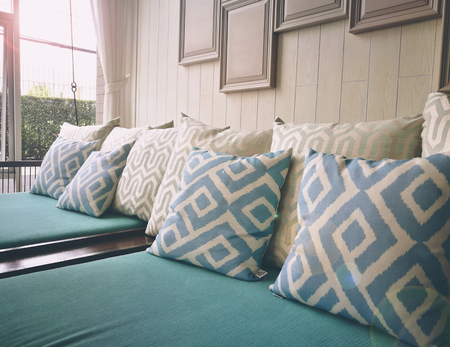 Close Up Pillow In Living Roomの写真素材