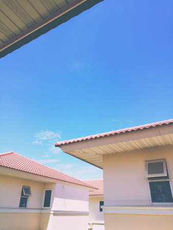 Housing Estate With Blue Skyの写真素材