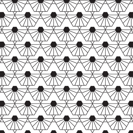 Stylish Black And White Monochrome Geometric Graphic Pattern Vector illustrationのイラスト素材