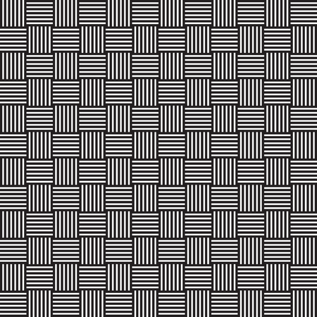 Stylish Weaved Black And White Monochrome Geometric Graphic Pattern Vector Illustrationのイラスト素材