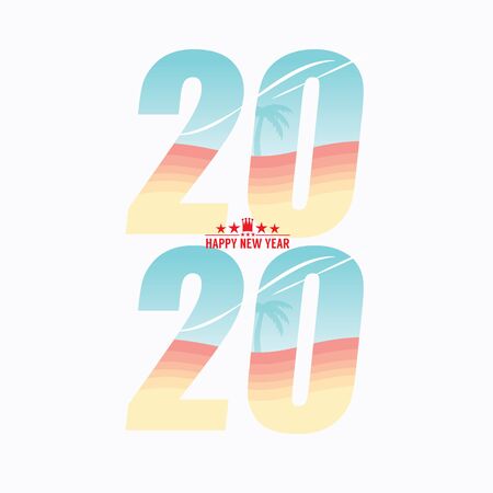 2020 New Year  Label Badge Vector Illustrationのイラスト素材
