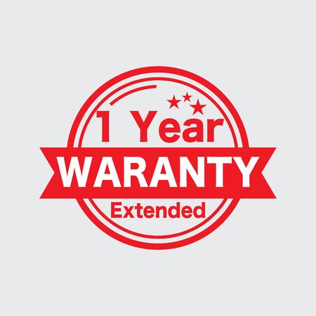 1 Year Warranty Label With Ribbon Logo Vector Illustrationのイラスト素材