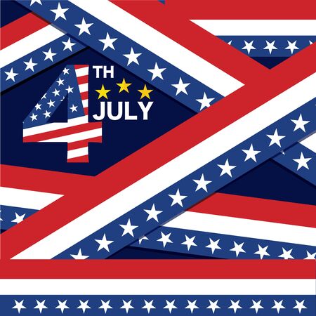 Independence Day 4 July, United States National Day Design Poster Vector Illustrationのイラスト素材